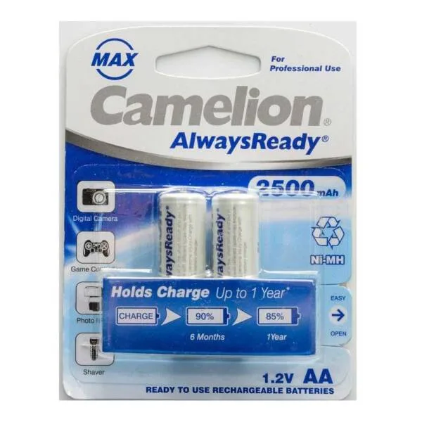 باتری قلمی قابل شارژ کملیون Camelion AlwaysReady AA 2500mAh
