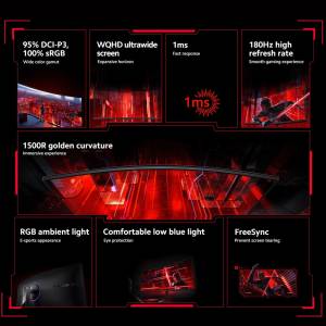 مانیتور منحنی ر شیائومی 34 اینچی مدل Xiaomi Curved Gaming Monitor 34 Inch G34WQi