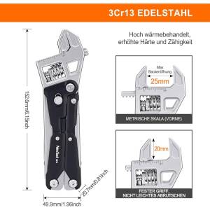 آچار فرانسه چندکاره مدل Nextool Adjustable Wrench Pilers W4 NE20362