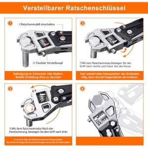 آچار فرانسه چندکاره مدل Nextool Adjustable Wrench Pilers W4 NE20362