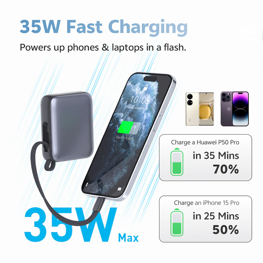 پاوربانک کیو سی وای مدل QCY PB10C 10000mAh 35W پاوربانک کیو سی وای مدل QCY PB10C 10000mAh 35W