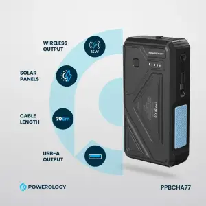 پاوربانک خورشیدی 27000 میلی‌آمپر پاورولوژی مدل Powerology 27000mAh Solar Wireless Charging Power Bank PPBCHA77