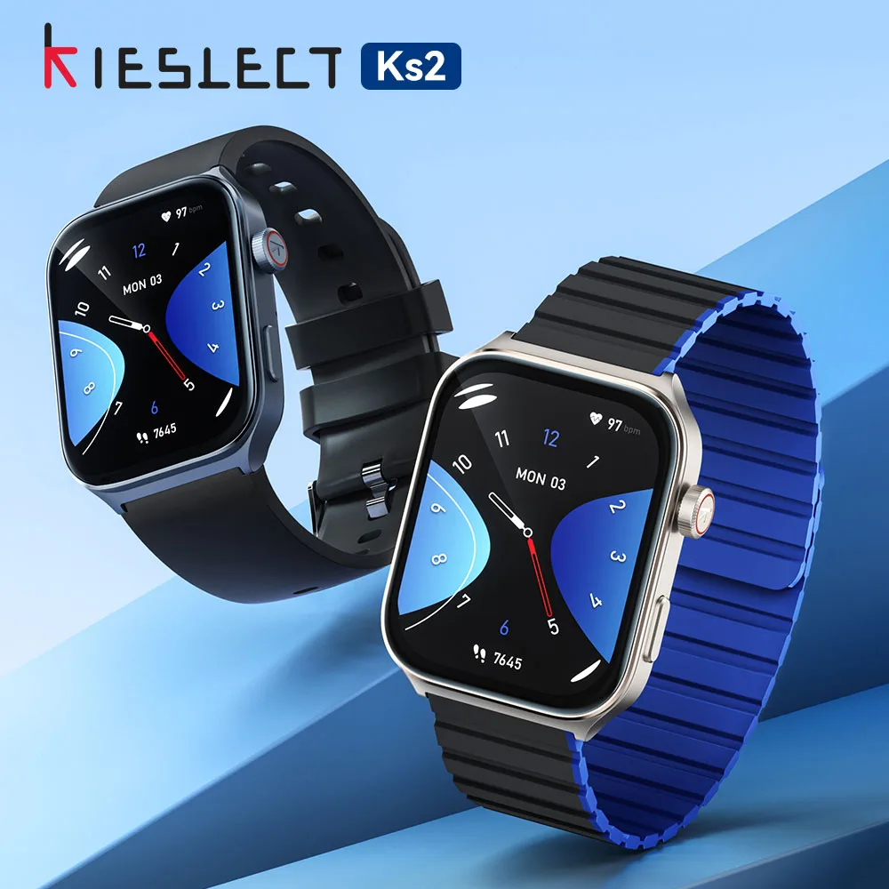 سنسورهای بیومتریک پایش ضربان قلب و شارژر مگنتی ساعت هوشمند Kieslect KS2